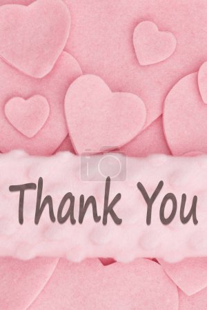 Foto de Thank You message with lots of pink hearts for saying thanks to your customers - Imagen libre de derechos