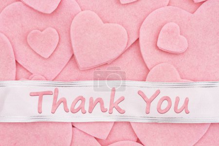 Téléchargez les photos : Thank You message with lots of pink hearts for saying thanks to your customers - en image libre de droit