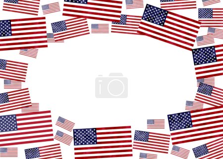 Photo for US weed flag border isolated on white with copy space for your cannabis or marijuana message - Royalty Free Image