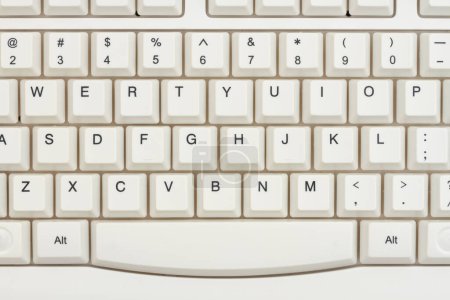 Foto de Primer plano del teclado gris de tamaño completo para su mensaje de compra en línea - Imagen libre de derechos