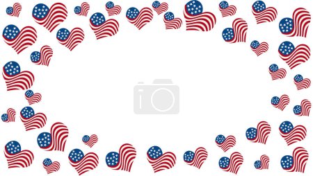 Téléchargez les photos : Illustration rouge, blanc et bleu drapeau des États-Unis coeur motif fond pour message américain ou patriotique - en image libre de droit
