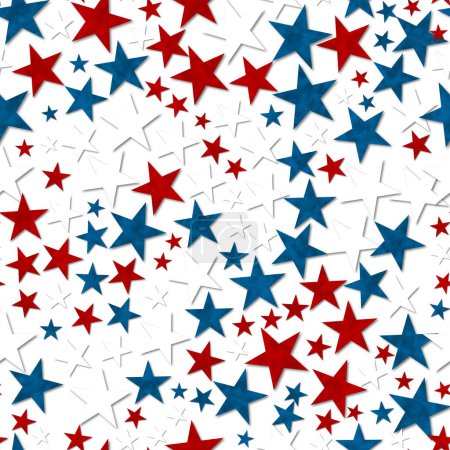 Téléchargez les photos : Rouge, blanc et bleu étoiles fond qui se répète et sans couture pour le message américain ou patriotique - en image libre de droit
