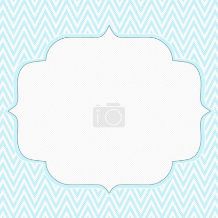 Photo for Teal and White Chevron Zigzag Frame Background with center for copy-space, Classic Chevron Zigzag Frame - Royalty Free Image