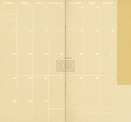 Foto de Calendario amarillo mensual en blanco para sus citas - Imagen libre de derechos