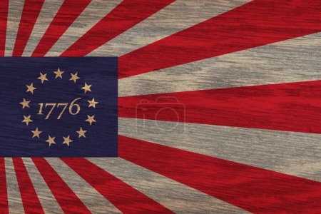 Foto de Vintage edad Betsy Ross 13 estrellas US American weathered flag - Imagen libre de derechos