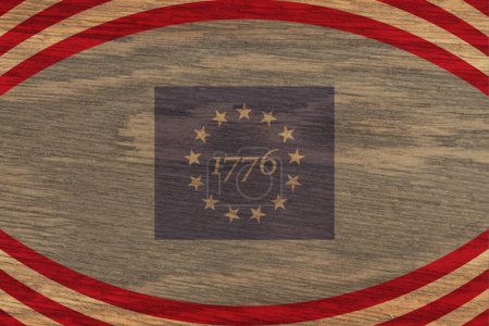 Photo for Vintage old Betsy Ross 13 stars US American weathered flag - Royalty Free Image