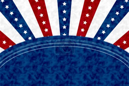 Téléchargez les photos : Bannière bleue USA étoiles et rayures avec espace pour votre message US ou patriotique - en image libre de droit
