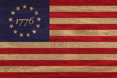 Foto de Vintage edad Betsy Ross 13 estrellas US American weathered flag - Imagen libre de derechos