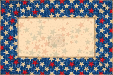 Téléchargez les photos : USA étoiles rouges, blanches et bleues fond de frontière avec de l'espace pour votre message américain ou patriotique - en image libre de droit