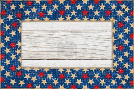 Photo for USA red, white and blue stars border background with space for your US or patriotic message - Royalty Free Image