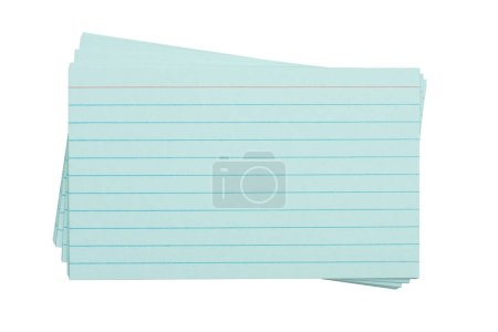 Photo for Retro blue paper index cards stack isolated on white with copy space for your message - Royalty Free Image