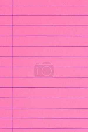 Photo for Retro pink lined school notebook paper background with copy space for your school message - Royalty Free Image