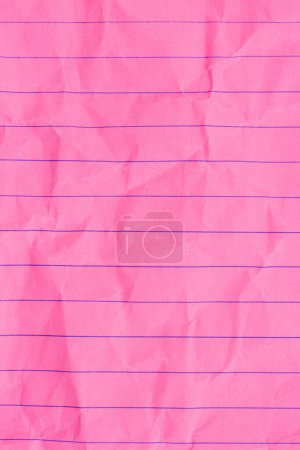 Photo for Retro pink lined school crumpled paper background with copy space for your school message - Royalty Free Image