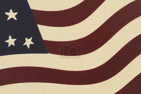 Photo for Old wood USA stars and stripes flag background US or patriotic - Royalty Free Image