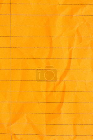 Photo for Retro orange lined school crumpled paper background with copy space for your school message - Royalty Free Image