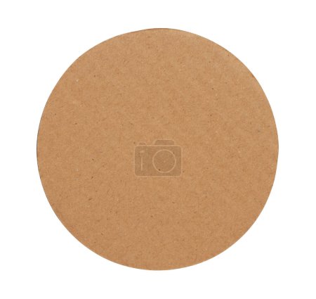 Téléchargez les photos : Cercle en carton brun isolé sur blanc à utiliser comme bannière - en image libre de droit