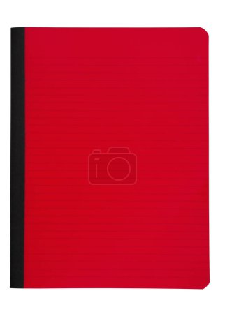 Foto de Cuaderno en blanco rojo y negro aislado en blanco - Imagen libre de derechos