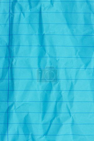 Photo for Retro blue lined school crumpled paper background with copy space for your school message - Royalty Free Image