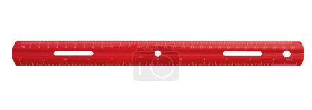 Photo for Red plastic 12 inch ruler with metric isolated on white - Royalty Free Image