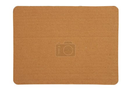 Téléchargez les photos : Rectangle de papier carton brun isolé sur blanc à utiliser comme bannière - en image libre de droit