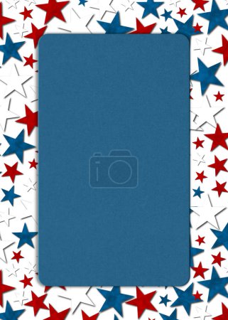Photo for Blue sign with USA red, white and blue stars with space for your US or patriotic message - Royalty Free Image