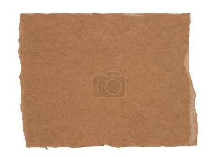 Foto de Papel de cartón marrón rasgado cuadrado aislado en blanco para usar como banner - Imagen libre de derechos