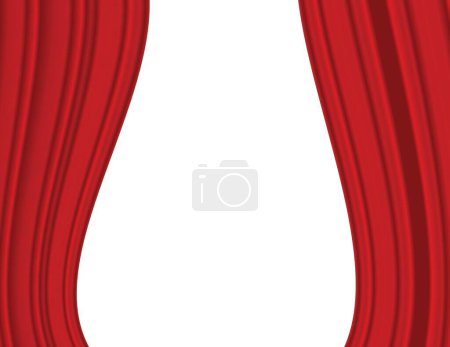 Foto de Cortinas rojas que se abren con fondo blanco para su mensaje - Imagen libre de derechos