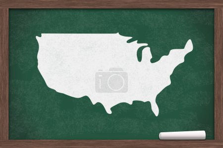 Photo for Map of the US on a chalkboard - Royalty Free Image