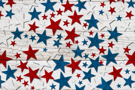 Retro USA fondo de estrellas rojas, blancas y azules con espacio para tu mensaje patriótico o estadounidense