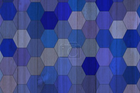 Photo for Retro blue hex abstract background for a vintage message - Royalty Free Image