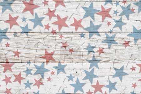 Retro USA fondo de estrellas rojas, blancas y azules con espacio para tu mensaje patriótico o estadounidense