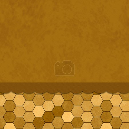 Photo for Retro gold hex abstract background for a vintage message - Royalty Free Image
