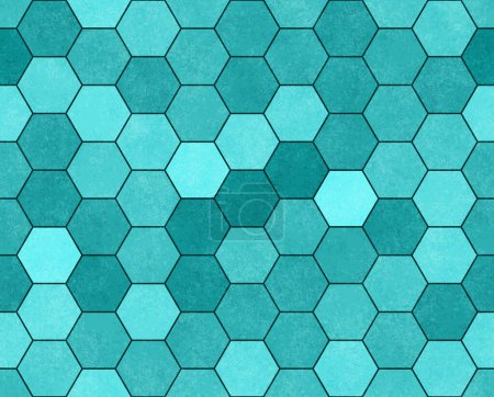 Retro teal hex abstract repeat and seamless background for a vintage message