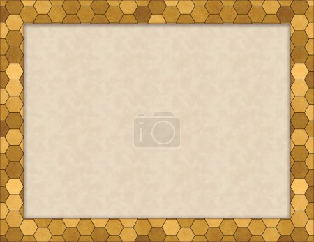 Téléchargez les photos : Rétro hexagone d'or fond abstrait pour un message vintage - en image libre de droit
