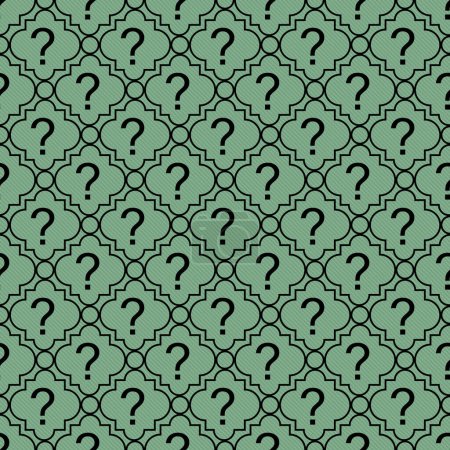 Photo for Green and Black Question Mark Symbol Pattern Repeat Background that is seamless and repeats - Royalty Free Image