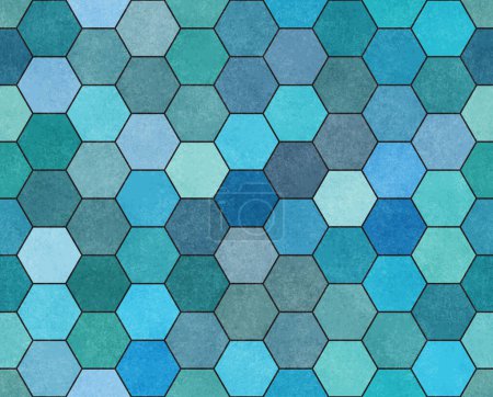 Fond abstrait hexagonal bleu rétro pour un message vintage