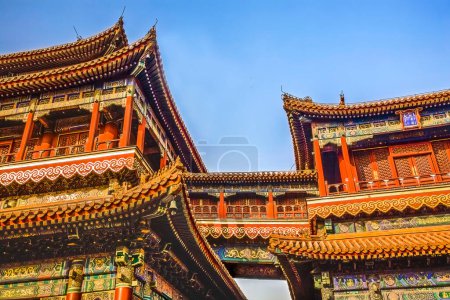 Téléchargez les photos : Yonghe Gong Temple bouddhiste Lama Pékin Chine Construit en 1694, Yonghe Gong est le plus grand temple bouddhiste de Pékin - en image libre de droit