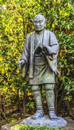 Photo for Odawara, Japan - October 29, 2022 Ninomiya Kinjiro Sontoku Statue Hotoku Ninomiya Shinto Shrine Odawara Japan. Ninomiya Sontoku famous 1800s peasant agricultural scholar and pioneer. Shrine founded 1894. - Royalty Free Image