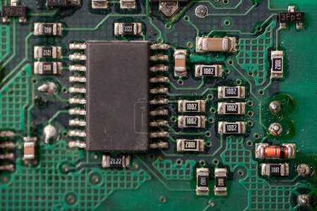 Photo for Closeup of electronic circuit board or PCB printed circuit board - Royalty Free Image