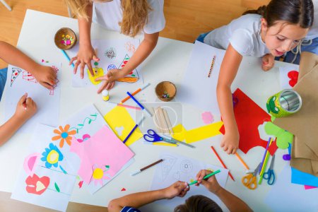 Photo for Creative kids. Creative Arts and Crafts Classes in After School Activities. - Royalty Free Image