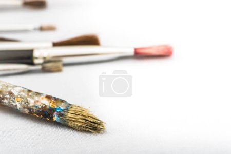 Photo for Close up brushes on white background - Royalty Free Image