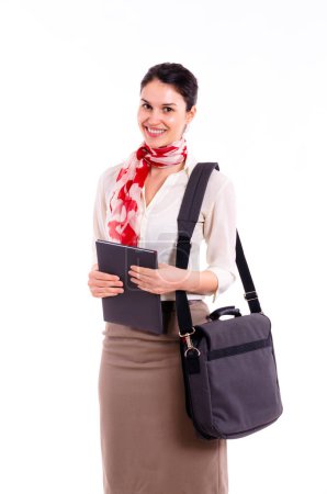 Photo for Pretty young working woman - Royalty Free Image
