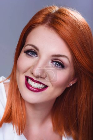 Photo for Portrait Of A Beautiful Attractive Confident Woman With Full Makeup On - Royalty Free Image