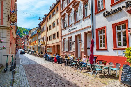 Photo for HEIDELBERG, BADEN-WUERTTEMBERG, GERMANY - CIRCA MAY, 2023: The Haspelgasse of Heidelberg town, Germany. - Royalty Free Image