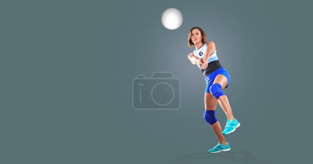 Photo for Female volleyball player with a ball - Royalty Free Image
