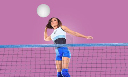Photo for Female volleyball player on the volleyball court - Royalty Free Image