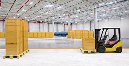 Photo for Symbolic picture for a distribution center or a logistics center, 3D illustration - Royalty Free Image