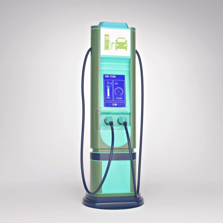 Photo for EV charging point, 3D illustration - Royalty Free Image
