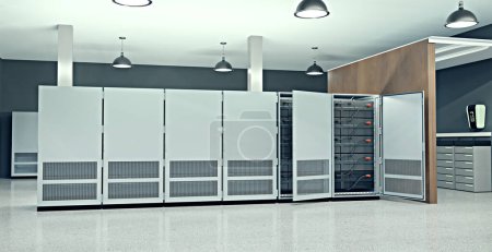 Photo for A modern battery storage for small business, 3D illustration - Royalty Free Image