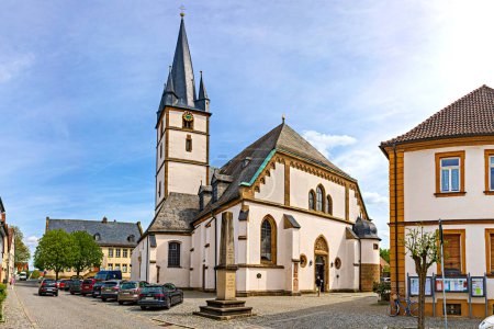Photo for BAD STAFFELSTEIN, BAVARIA, GERMANY - CIRCA APRIL, 2024: The St. Kilian and St. Georg of Bad Staffelstein town in Germany. - Royalty Free Image